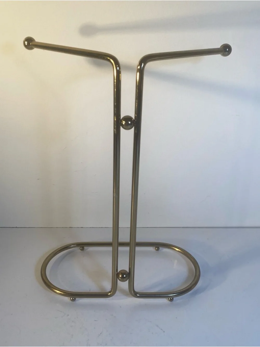 Vintage MCM Gold Tone Metal Hand Towel Rack Bathroom Display 10.5” Height